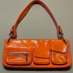 MATT & NAT Patent Vegan Leather Unfolding Shoulder Bag